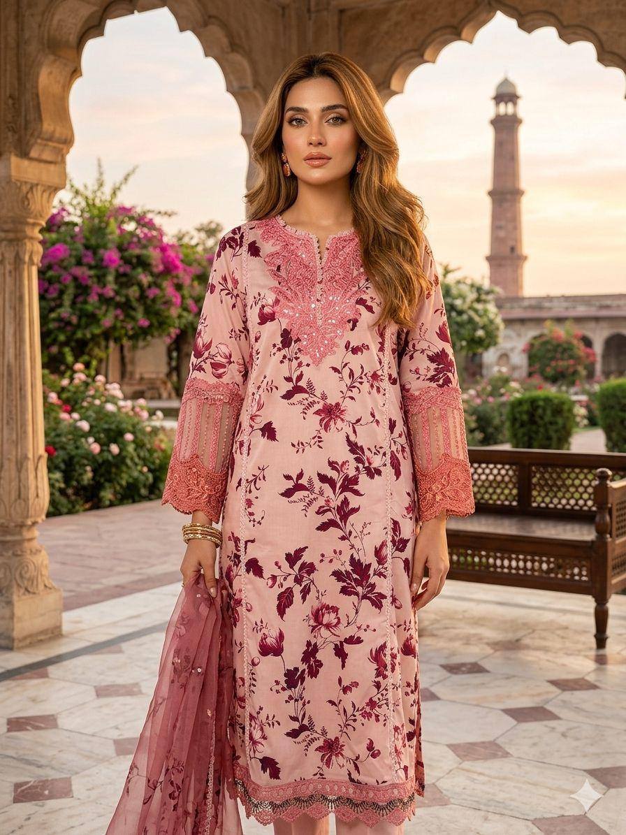 Luxury Lawn Heavy Embroidered 3 Piece