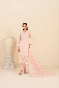 Un-Stitched Daman & Boti Embroidered Rotary Printed Lawn 3 Piece