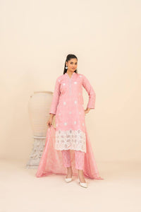 Un-Stitched Daman & Boti Embroidered Rotary Printed Lawn 3 Piece