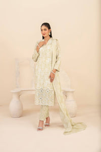 Un-Stitched Daman & Boti Embroidered Rotary Printed Lawn 3 Piece