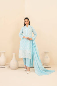 Un-Stitched Daman & Boti Embroidered Rotary Printed Lawn 3 Piece