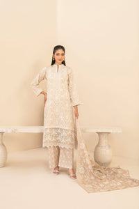 Un-Stitched Daman & Boti Embroidered Rotary Printed Lawn 3 Piece