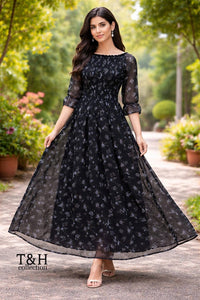 Elastic Long Maxi Chiffon inner malai