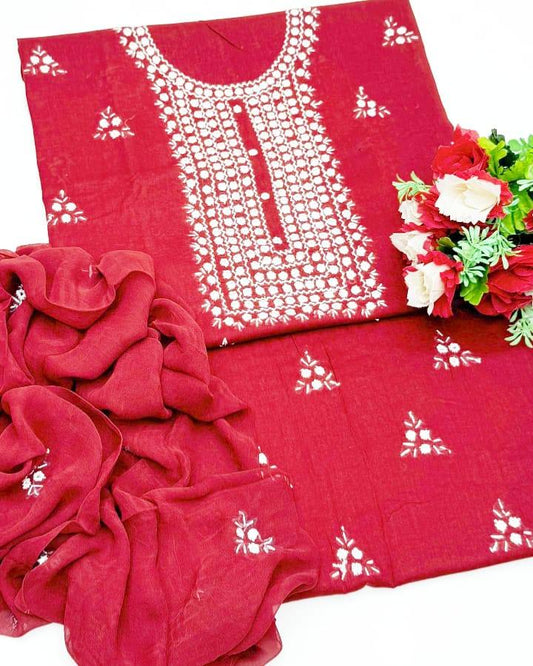 Soft Lawn Beautifully Handmade Embroidered 3 Piece
