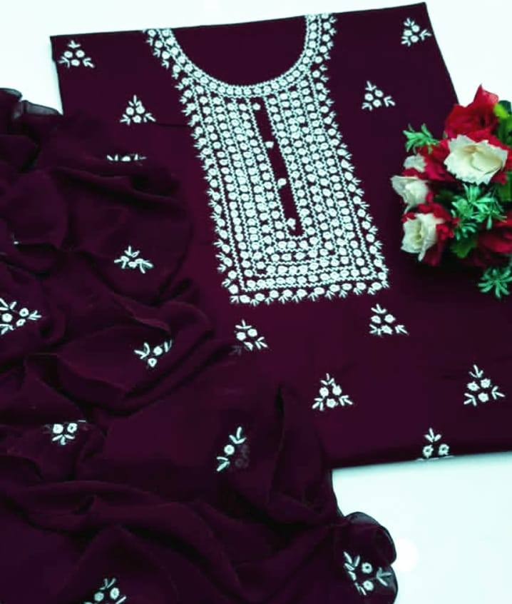 Soft Lawn Beautifully Handmade Embroidered 3 Piece