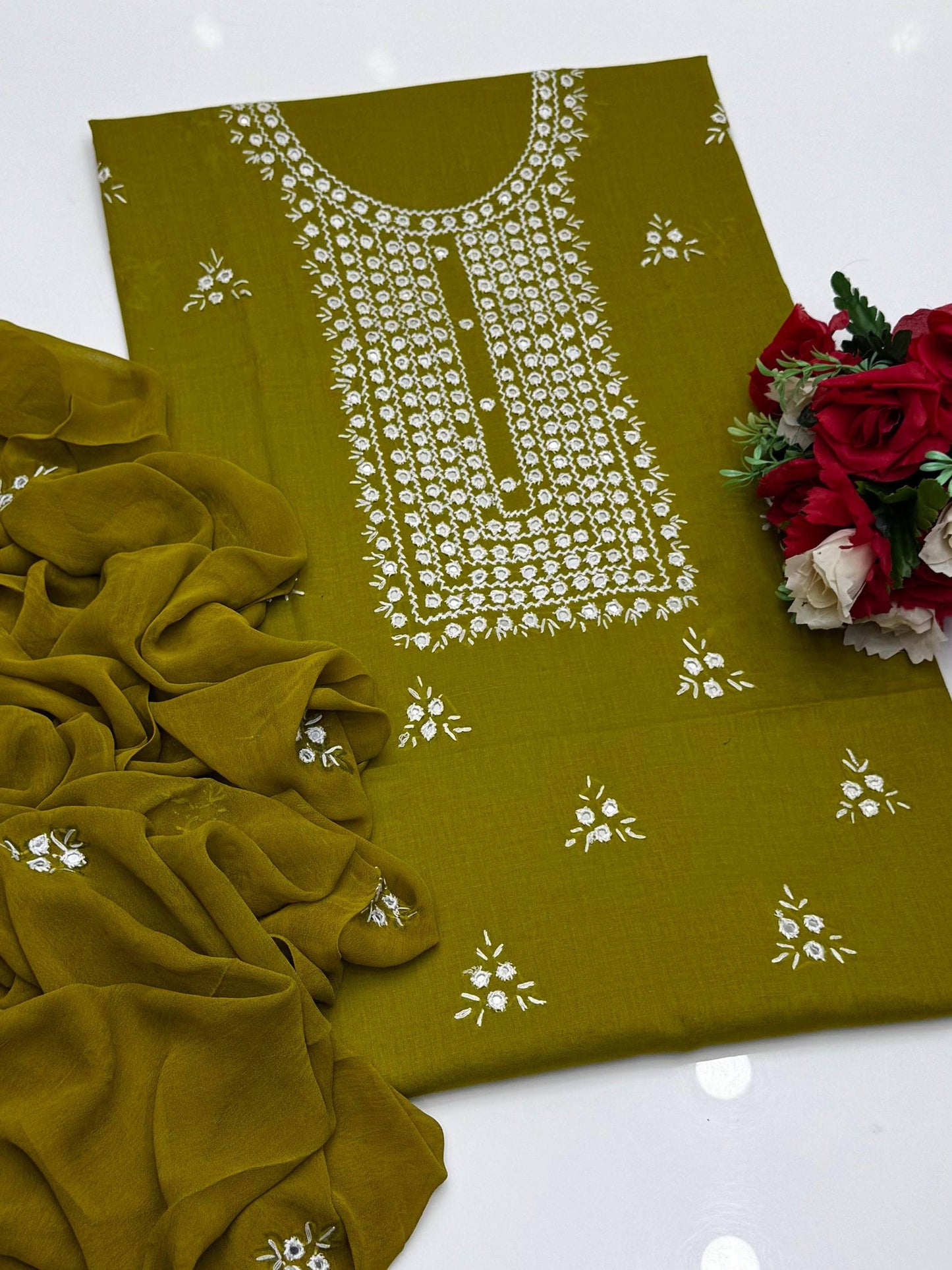 Soft Lawn Beautifully Handmade Embroidered 3 Piece