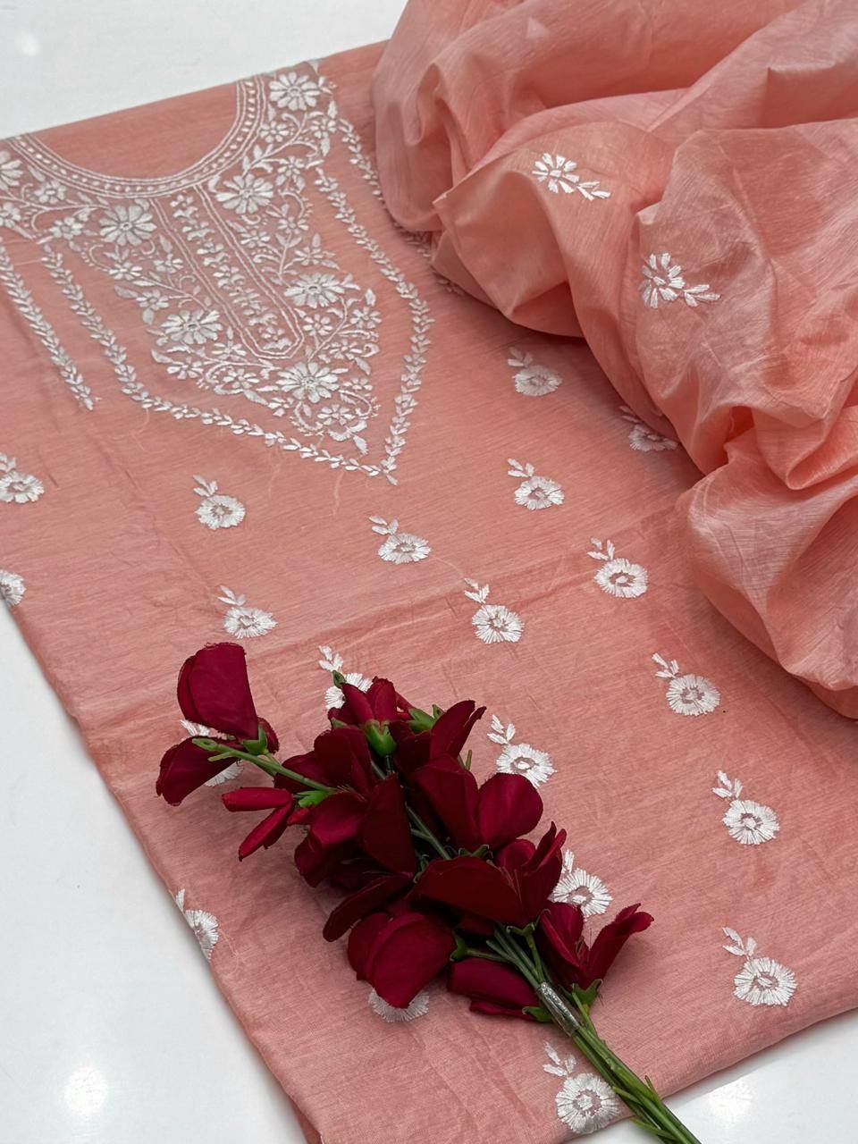 Hand Embroidered Paper lawn 2 Piece