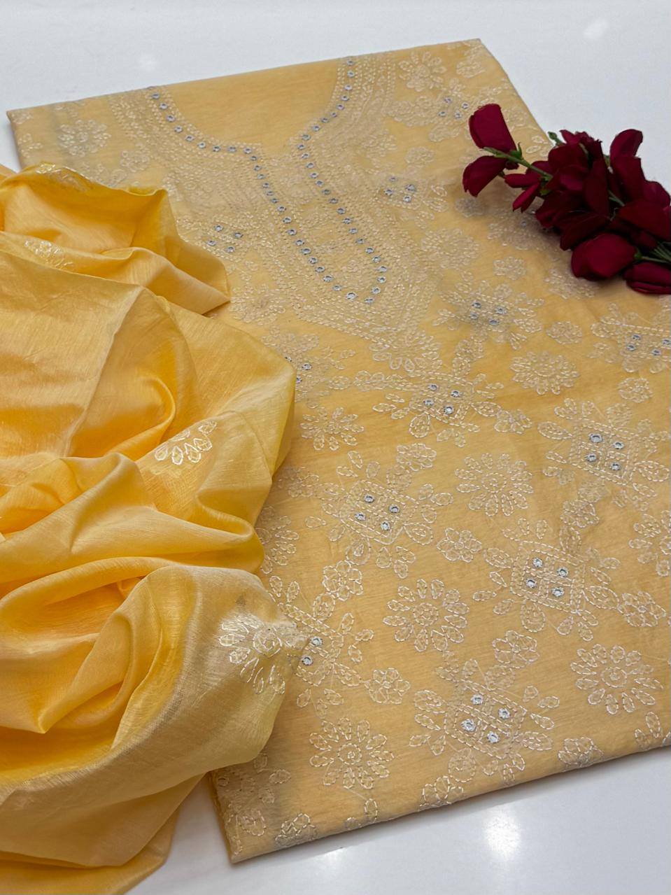 Hand Embroidered Paper lawn 2 Piece