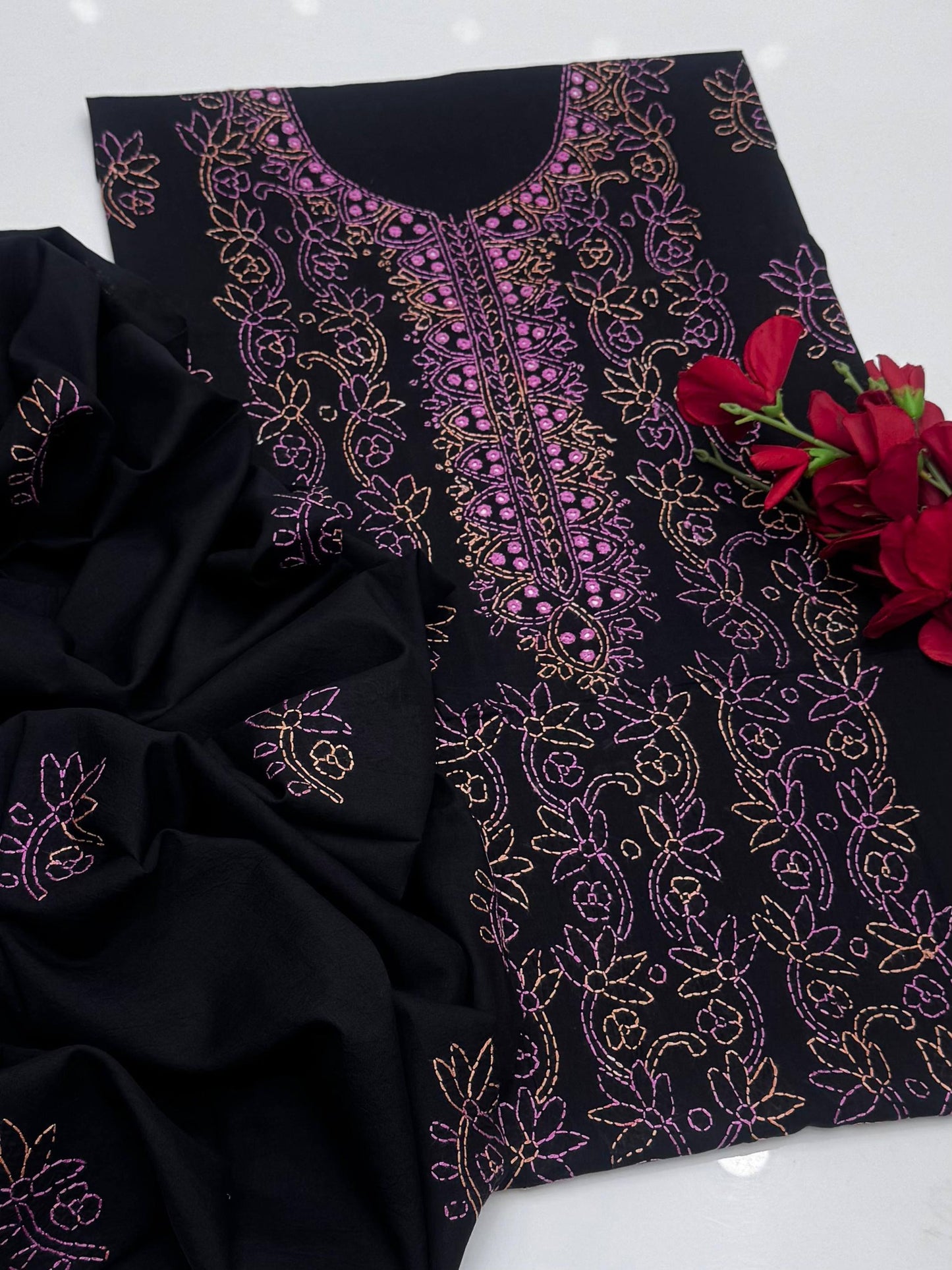 Soft Pure Lawn Beautifully Handmade Neat Shadow Tanka 2 Piece
