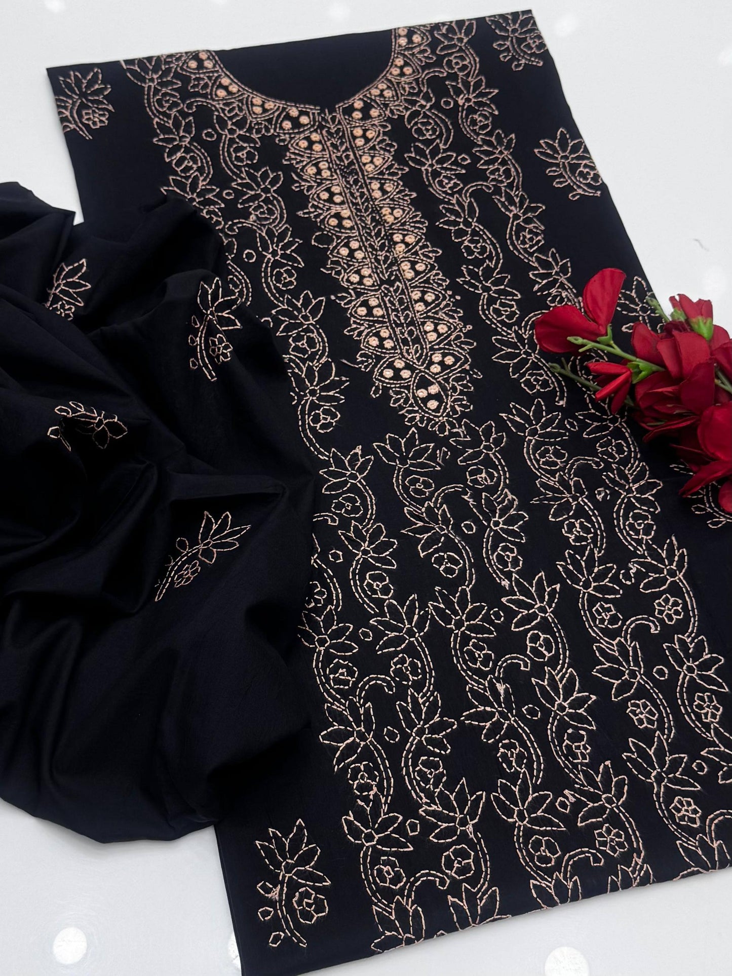 Soft Pure Lawn Beautifully Handmade Neat Shadow Tanka 2 Piece