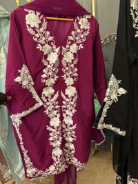 Rawsilk floral embroidered Suit