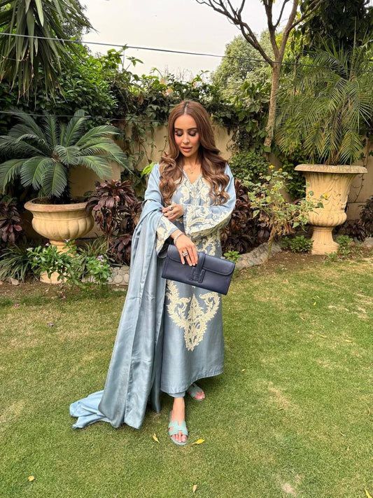 Rawsilk floral embroidered 3 Piece