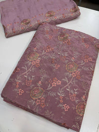 Russian silk thread work medium silk dupata + Russian silk trouser