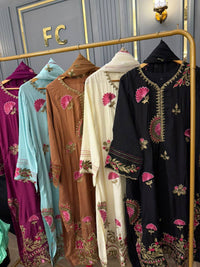 Pure Russian silk heavy rhinestone work stitched 3 Piece