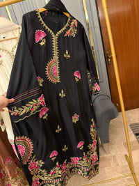 Pure Russian silk heavy rhinestone work stitched 3 Piece