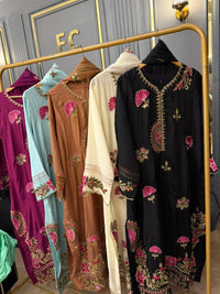 Pure Russian silk heavy rhinestone work stitched 3 Piece