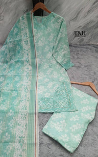 Soft Cotton Embroidered Printed Suit 3 Piece