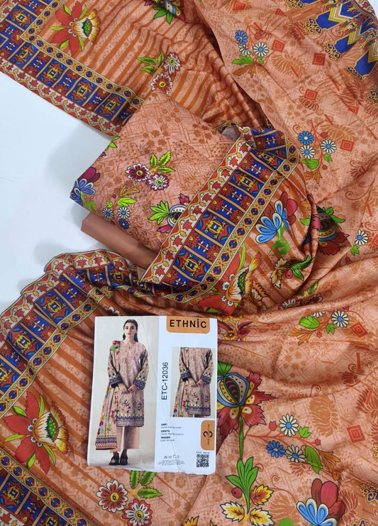 ETHNIC Digital Printed Premium Linen 3 Piece