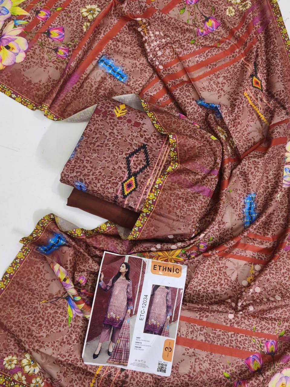 ETHNIC Digital Printed Premium Linen 3 Piece