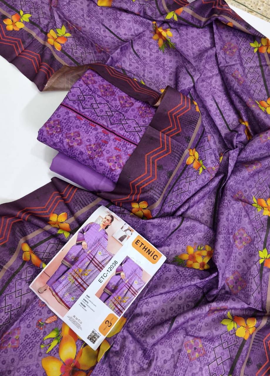 ETHNIC Digital Printed Premium Linen 3 Piece