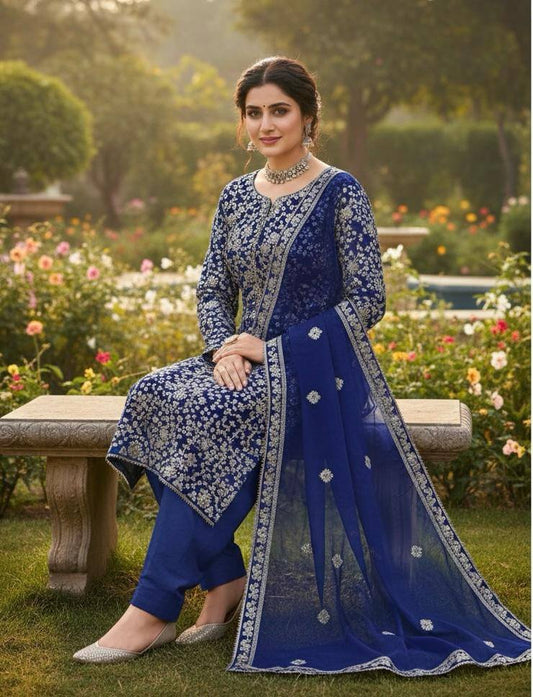 Handmade LCD  Bridal Gota Bember Chiffon 2 Piece