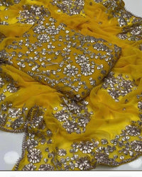 Handmade LCD  Bridal Gota Bember Chiffon 2 Piece
