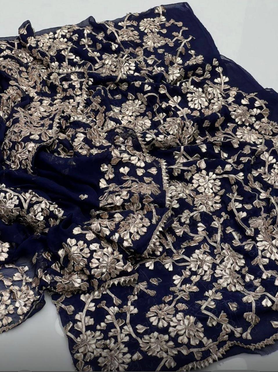Handmade LCD  Bridal Gota Bember Chiffon 2 Piece