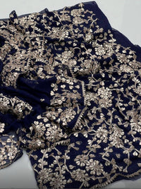 Handmade LCD  Bridal Gota Bember Chiffon 2 Piece