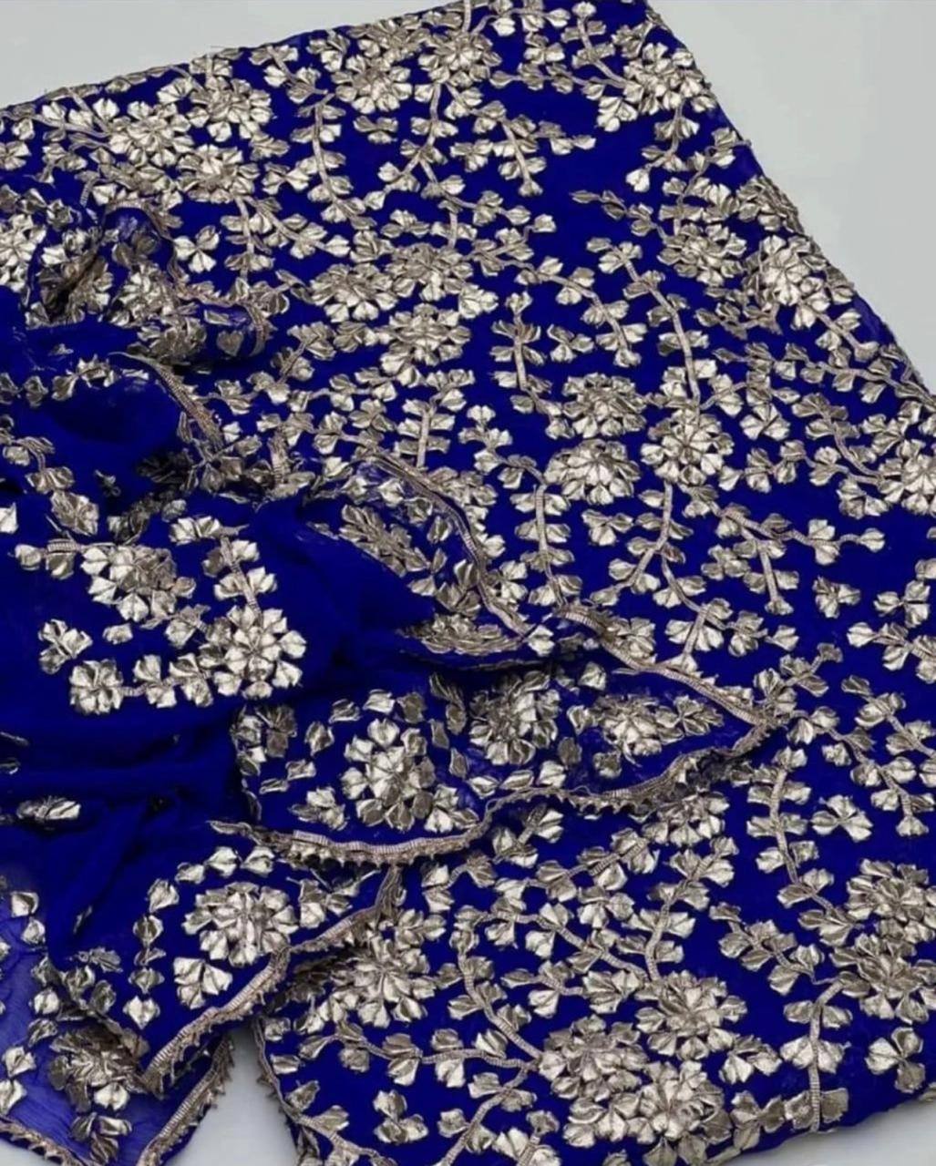 Handmade LCD  Bridal Gota Bember Chiffon 2 Piece