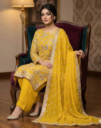 Handmade LCD  Bridal Gota Bember Chiffon 2 Piece