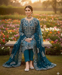Handmade LCD  Bridal Gota Bember Chiffon 2 Piece