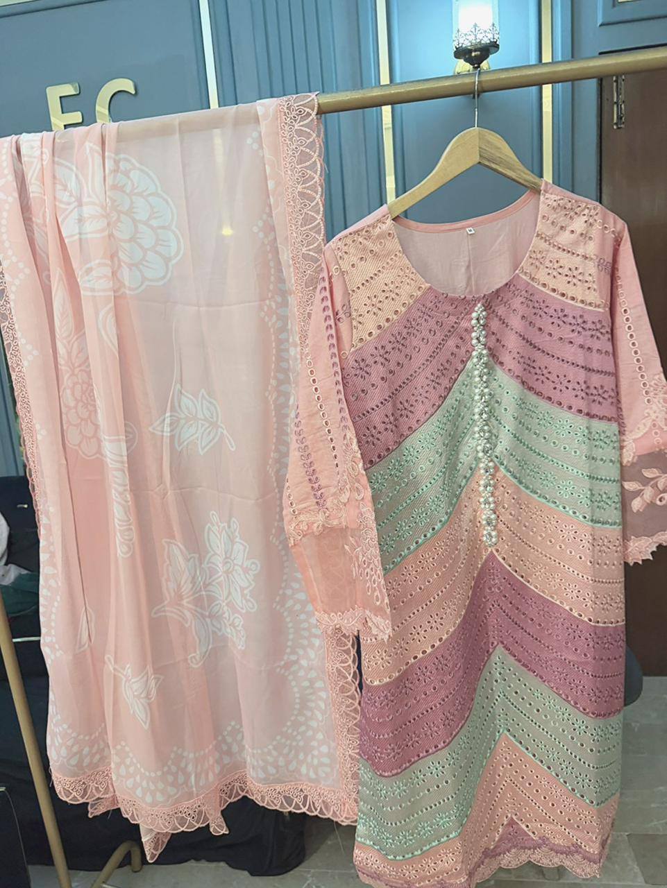 embroidered chicken kari Dress