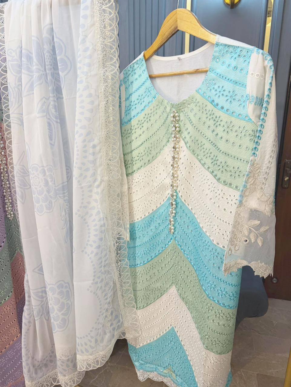 embroidered chicken kari Dress