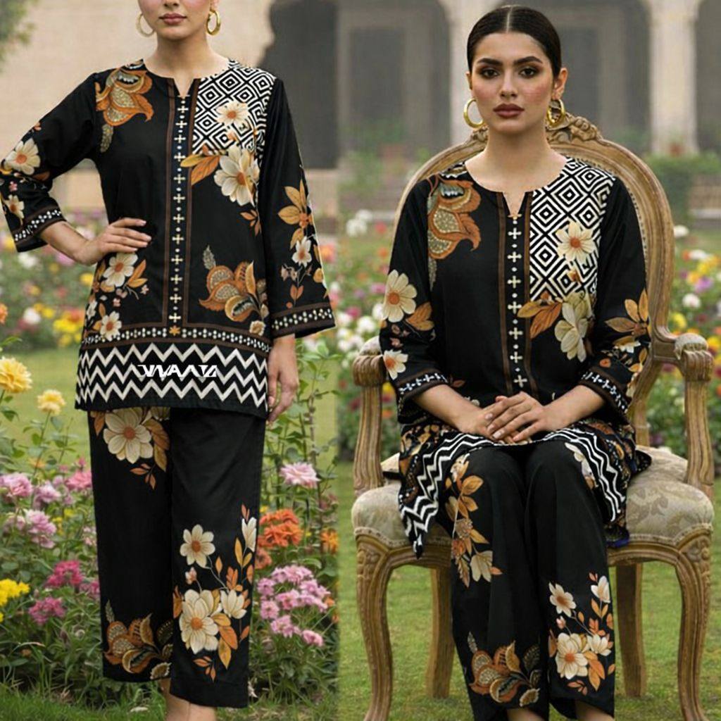 Doria Lawn Digital Print Dress