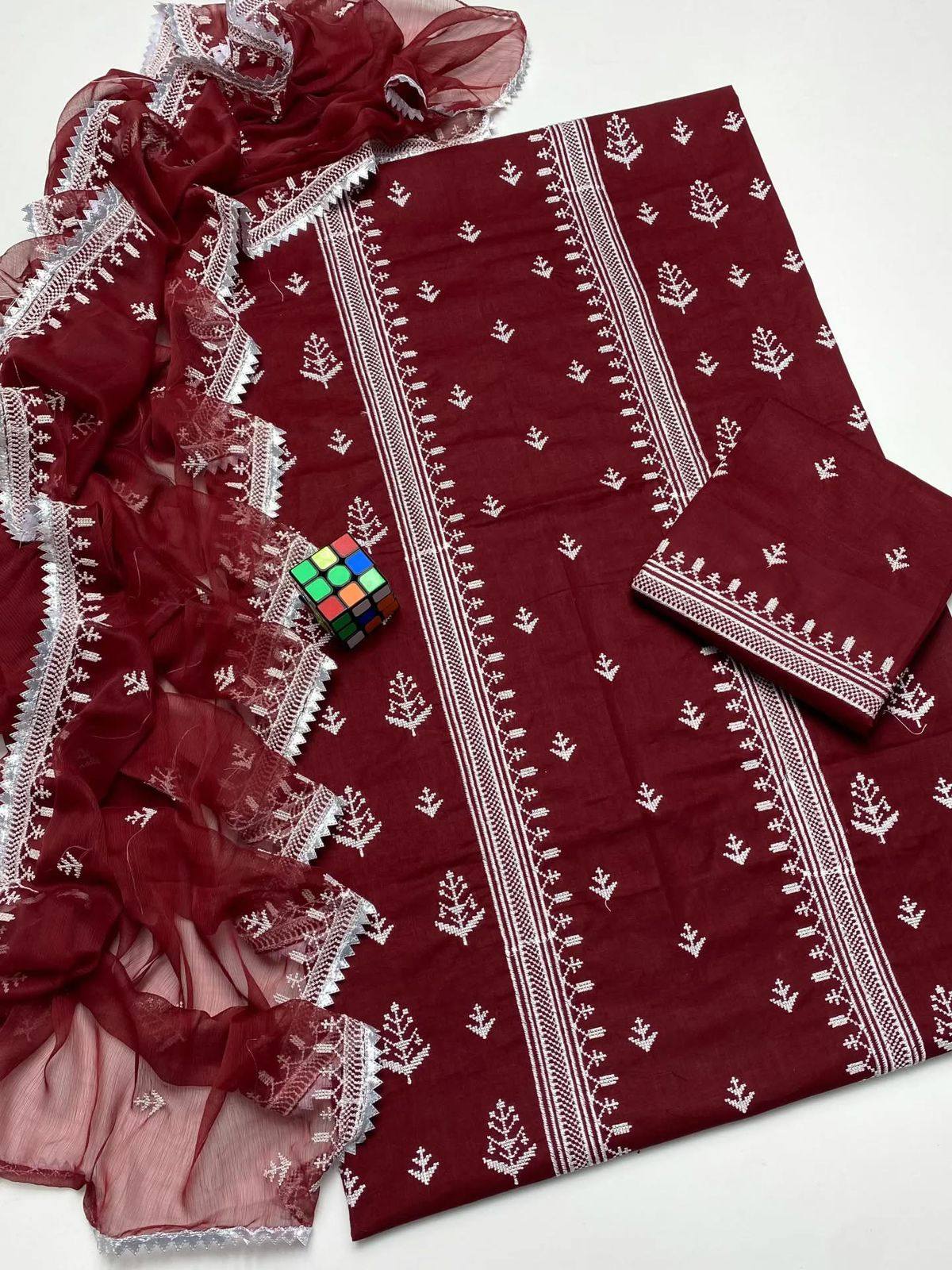 Cross Stitch Multi Embroidery Panel Work 3 Piece