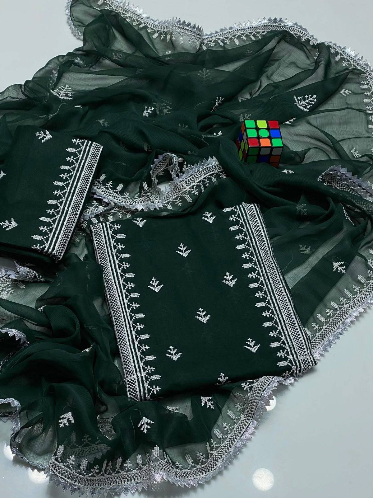 Cross Stitch Multi Embroidery Panel Work 3 Piece