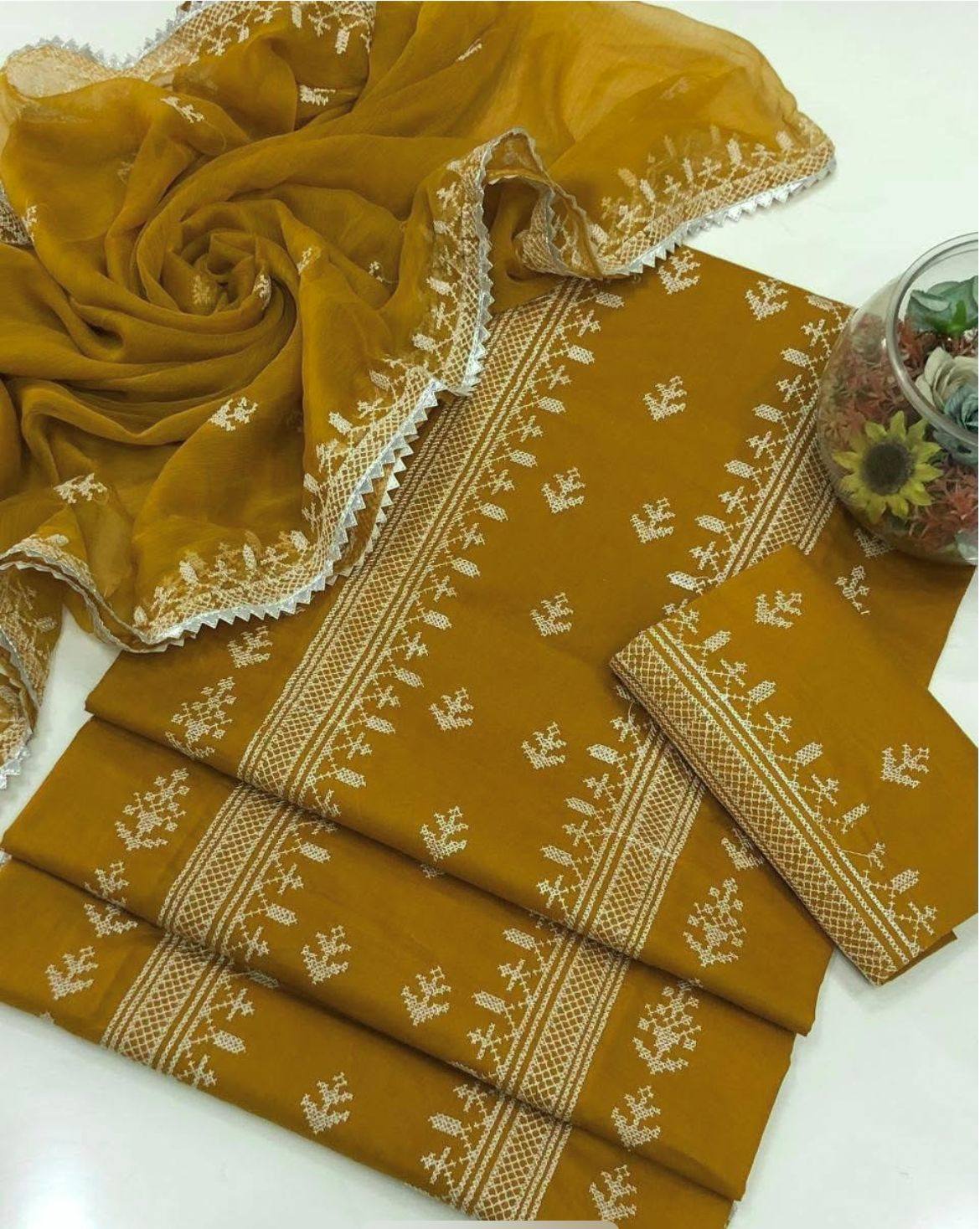 Cross Stitch Multi Embroidery Panel Work 3 Piece