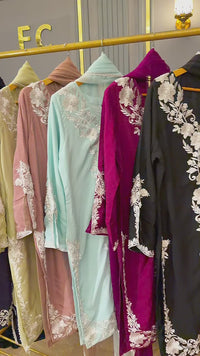 Rawsilk floral embroidered Suit
