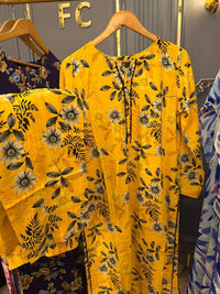 Summer printed linen 2 piece cords sets