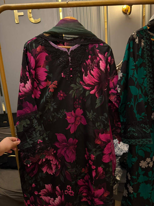 Lawn embroidered Dress stitched 3 Piece