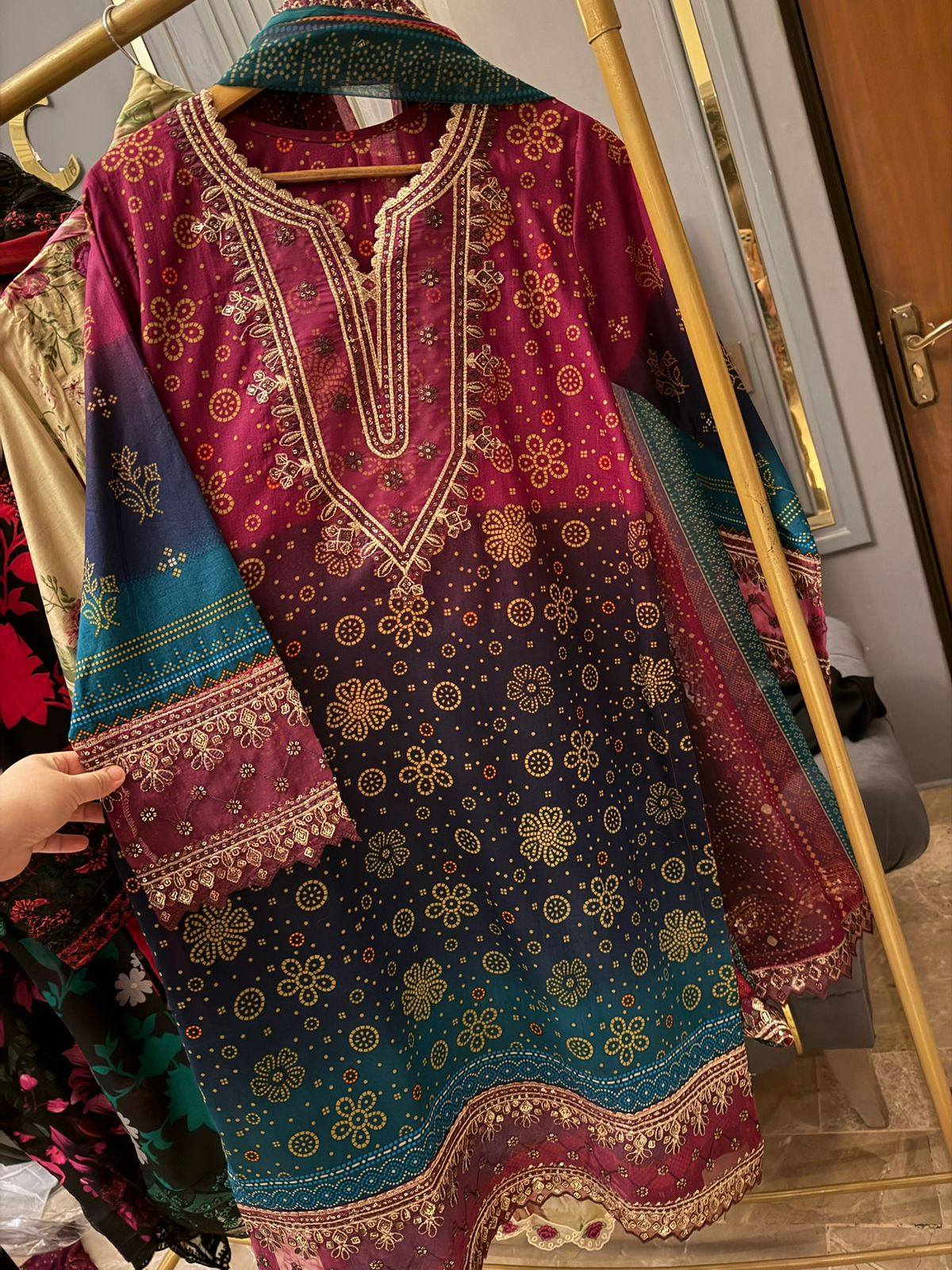 Lawn embroidered Dress stitched 3 Piece