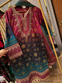 Lawn embroidered Dress stitched 3 Piece